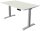 Kerkmann Move 1 stable elektrisch höhenverstellbarer Schreibtisch weiß rechteckig, T-Fuß-Gestell silber 140,0 x 80,0 cm
