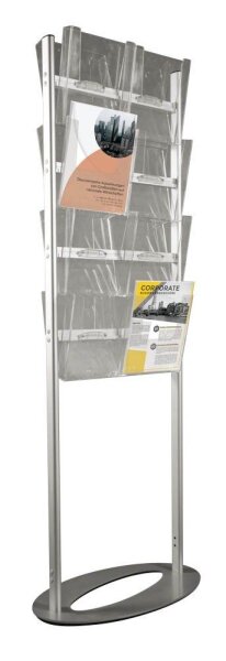 update displays Prospektständer Info Center silber DIN A4 60,0 x 35,0 x 163,5 cm, 1 St.