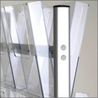 update displays Prospektständer Info Center silber DIN A4 24 Fächer 83,0 x 35,0 x 163,5 cm, 1 St.