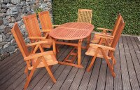 Garden Pleasure Sitzgruppe Stockholm, braun Holz, 7-teilig