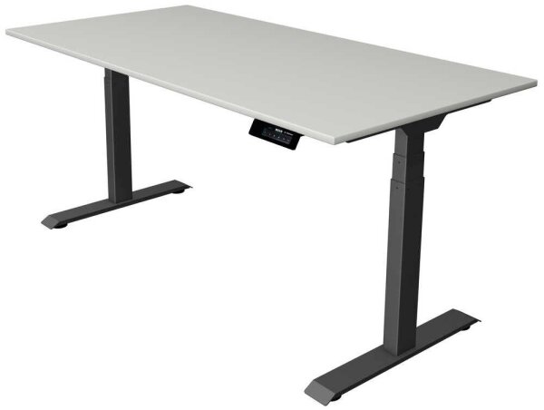 Kerkmann Move 1 stable elektrisch höhenverstellbarer Schreibtisch lichtgrau rechteckig, T-Fuß-Gestell grau 160,0 x 80,0 cm