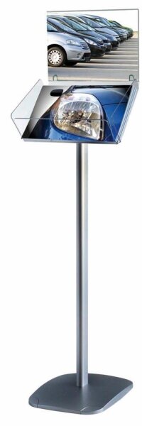 update displays Infoständer Take It Plus silber DIN A4 29,7 x 33,0 x 116,3 cm, 1 St.