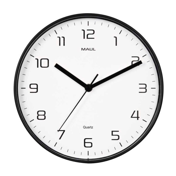 MAUL Wanduhr MAULdrip weiß schwarz Kunststoff, Ø 25,0 cm