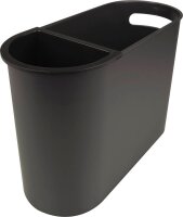 helit the oval Papierkorb 22,0 l schwarz, 1 St.