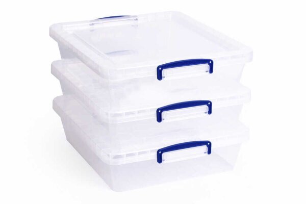 Really Useful Box Aufbewahrungsboxen 3x 10,5 l transparent 38,3 x 46,0 x 11,3 cm, 3 St.