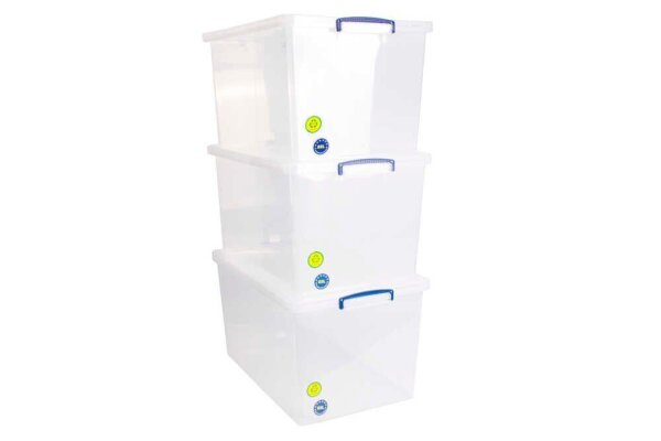 Really Useful Box Aufbewahrungsboxen 3x 83,0 l transparent 44,0 x 69,5 x 36,8 cm, 3 St.