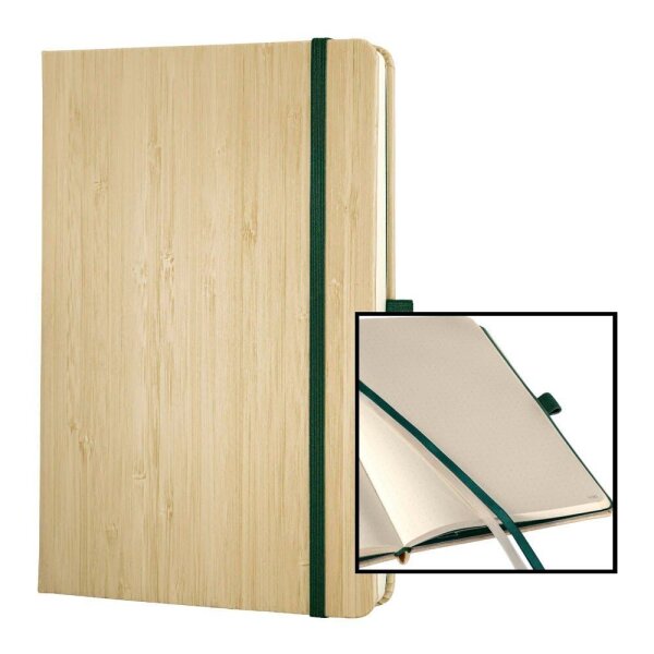 SIGEL Notizbuch Bambus ca. DIN A5 punktkariert, beige Hardcover 194 Seiten, 1 St.