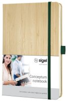 SIGEL Notizbuch Bambus ca. DIN A5 punktkariert, beige Hardcover 194 Seiten, 1 St.