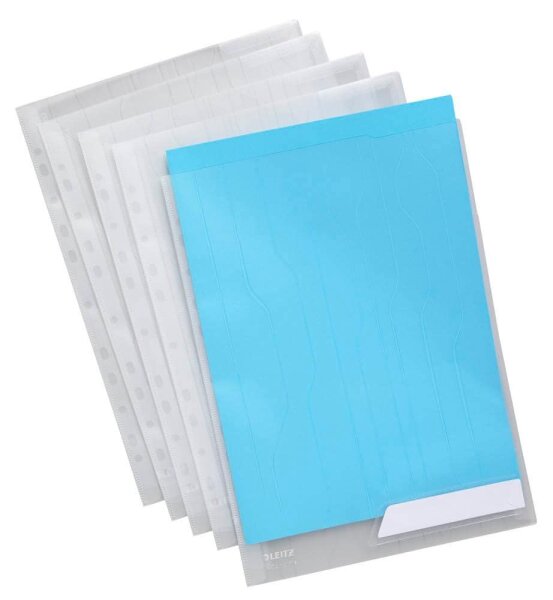 LEITZ Prospekthüllen CombiFile DIN A4 transparent genarbt 0,20 mm, 5 St.