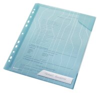 LEITZ Prospekthüllen CombiFile DIN A4 blau genarbt 0,20 mm, 5 St.