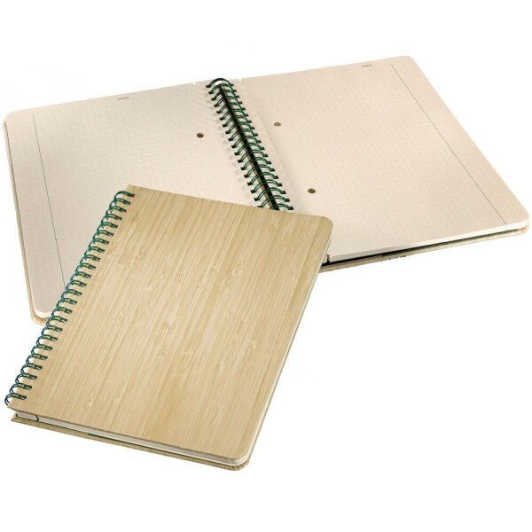 SIGEL Notizbuch Bambus ca. DIN A5 punktkariert, beige Hardcover 160 Seiten, 1 St.