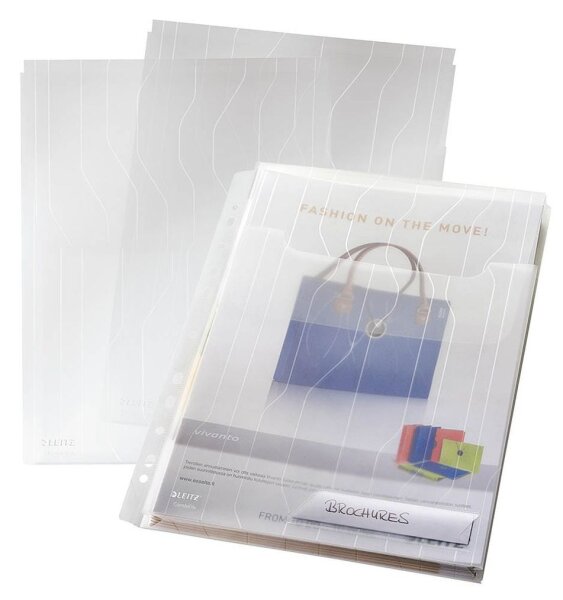 LEITZ Organisationshüllen CombiFile Maxi DIN A4 transparent genarbt 0,20 mm, 3 St.