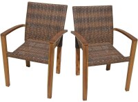 Garden Pleasure Sitzgruppe TOPEKA, coffee Kunststoff, Holz, 7-teilig
