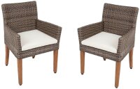 Garden Pleasure Sitzgruppe PALA cremeweiß, natur Kunststoff, Holz, 7-teilig