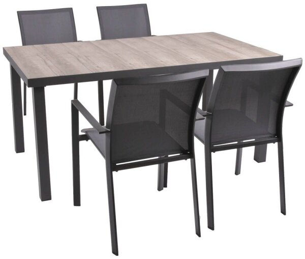 Garden Pleasure Sitzgruppe RANA anthrazit Kunststoff, Metall, 5-teilig
