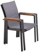 Garden Pleasure Sitzgruppe RANA grau, anthrazit Kunststoff, Holz, 7-teilig