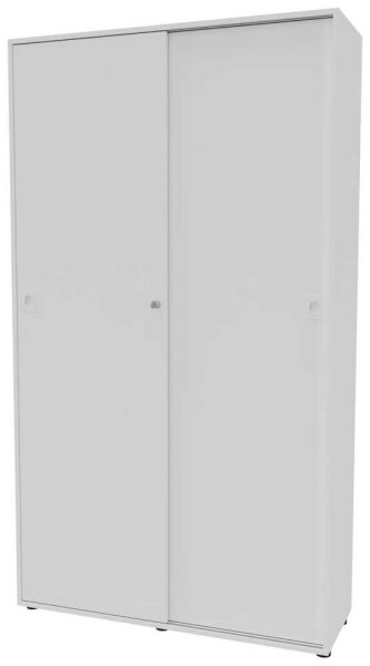 Quadrifoglio Schiebetürenschrank Idea, IDEC07S/BABAI weiß 4 Fachböden 120,0 x 42,6 x 214,0 cm