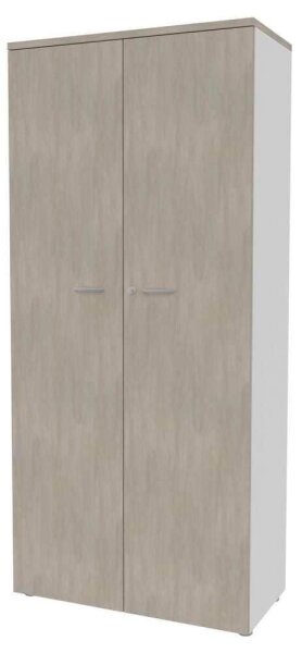 Quadrifoglio Aktenschrank, ECES90S/CLBA beton, weiß 4 Fachböden 90,0 x 45,0 x 200,0 cm