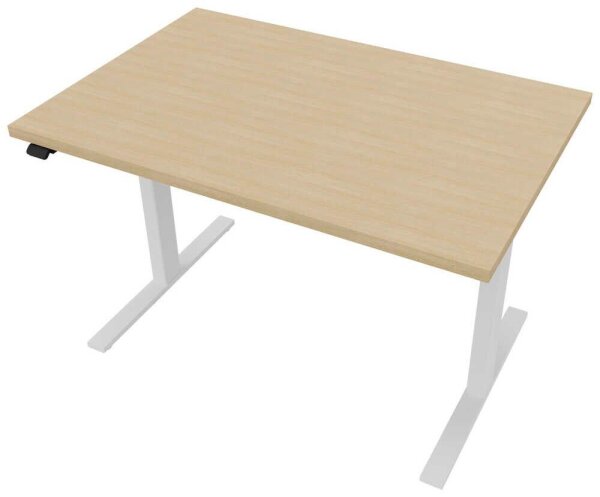 Quadrifoglio Up&Up elektrisch höhenverstellbarer Schreibtisch eiche rechteckig, C-Fuß-Gestell weiß 120,0 x 80,0 cm