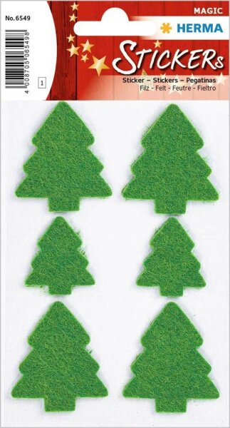 HERMA Aufkleber Weihnachtsbaum, grün, 6 Etiketten  ( 6549 )
