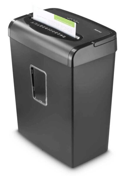 hama Prime M80 Aktenvernichter mit Partikelschnitt P-5, 2 x 12 mm, bis 8 Blatt, schwarz