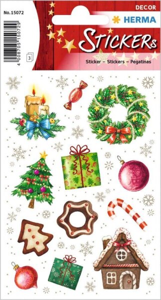 HERMA Aufkleber Weihnachtsmotive, 36 Etiketten  ( 15072 )