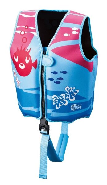 BECO unisex Kinder-Schwimmweste blau/pink Größe M