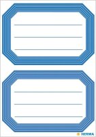 HERMA Schuletiketten blauer Rand, weiß/blau, 12...