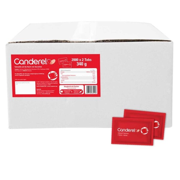 CANDEREL  Kalorienreduzierte Tafelsüße Süßstofftabletten, 2000 x 2 St.