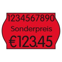 METO Preisetiketten leuchtrot permanent 26,0 x 16,0 mm,...
