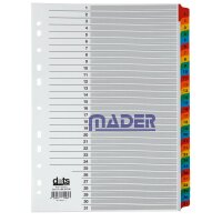 dots Ordnerregister Mylar Vollformat 1-31 farbig...