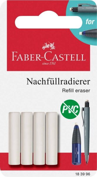 FABER-CASTELL Radiergummi für Radierstift weiß, 4 St.