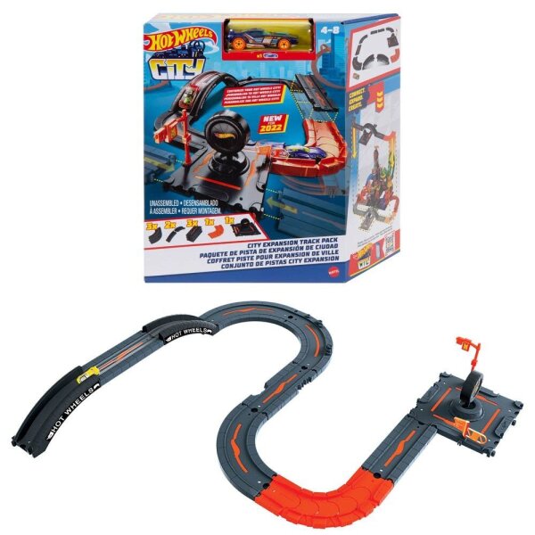Mattel GAMES Hot Wheels City Track Pack Autorennbahn, 1 St.  ( HDN95 )