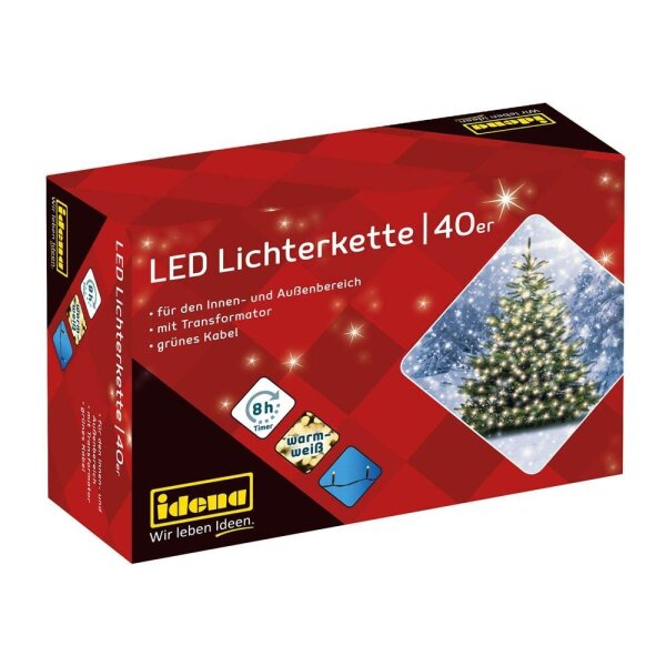 Idena 40er LED Lichterkette grün 11,9 m, 1 St.