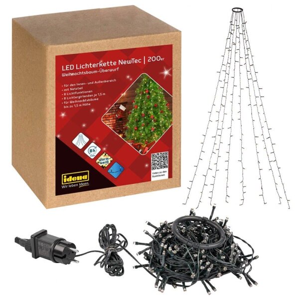 Idena NewTec 200er LED Lichternetz grün 1,5 m, 1 St.