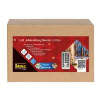 Idena NewTec 200er LED Lichtervorhang transparent 1,5 m, 1 St.