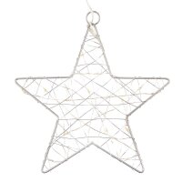 Idena Metallsterne LED Dekoleuchten weiß, 3 St.