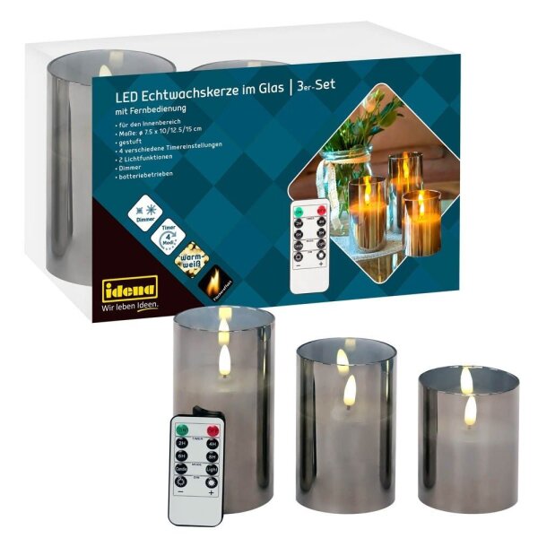 Idena LED-Kerzen grau, 1 St.