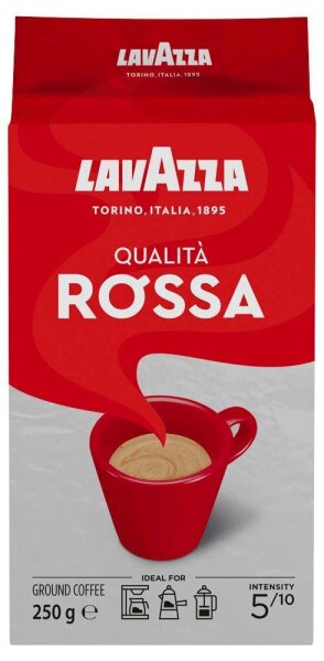 LAVAZZA Qualita Rossa Kaffee, gemahlen, Arabica- und Robustabohnen 250 g