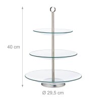 relaxdays Etagere transparent/silber Höhe: 40,0 cm, 1 St.
