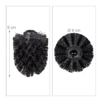 relaxdays Ersatzbürstenköpfe schwarz Kunststoff Innengewinde: 12,0 mm, 5 St.