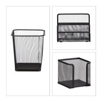 relaxdays Schreibtischset schwarz