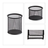 relaxdays Schreibtischset schwarz