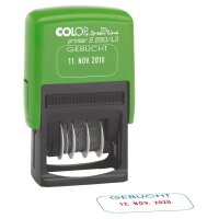 COLOP Datumstempel mit Text "Gebucht" Green...