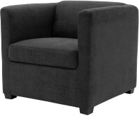 DOMO Collection Sessel BOB dunkelgrau schwarz Stoff 72,0...