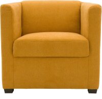 DOMO Collection Sessel BOB dunkelgelb schwarz Stoff 72,0...