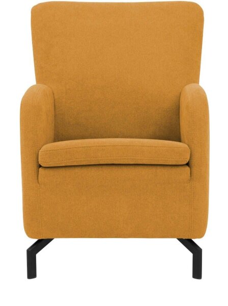DOMO Collection Sessel Dallas dunkelgelb schwarz Stoff 68,0 x 82,0 x 93,0 cm, 1 St.