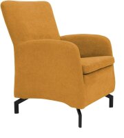 DOMO Collection Sessel Dallas dunkelgelb schwarz Stoff...