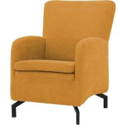 DOMO Collection Sessel Dallas dunkelgelb schwarz Stoff 68,0 x 82,0 x 93,0 cm, 1 St.