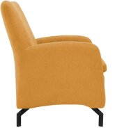 DOMO Collection Sessel Dallas dunkelgelb schwarz Stoff 68,0 x 82,0 x 93,0 cm, 1 St.